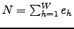 $N=\sum_{h=1}^W e_h$